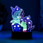 Светильник сенсорный «Единорожек» LED USB (90 см) от батареек 3xАА черный 14×5.5×18.5 см RISALUX 765 - Фото 3