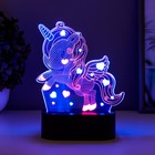 Светильник сенсорный «Единорожек» LED USB (90 см) от батареек 3xАА черный 14×5.5×18.5 см RISALUX 765 - Фото 4