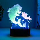 Светильник сенсорный "2 дельфина" LED USB (90см) от батареек 3xАА черный 15х5,5х17,8 см RISALUX  765 - Фото 3