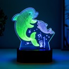 Светильник сенсорный "2 дельфина" LED USB (90см) от батареек 3xАА черный 15х5,5х17,8 см RISALUX  765 - Фото 5