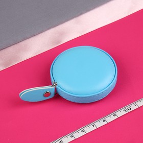 Сантиметровая рулетка портновская, искусственная кожа, 150 см (см/дюймы), цвет голубой