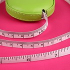 Сантиметровая лента-рулетка портновская, искусственная кожа, 150 см (см/дюймы), цвет зелёный - Фото 2