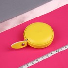 Сантиметровая лента-рулетка портновская, искусственная кожа, 150 см (см/дюймы), цвет жёлтый - Фото 1
