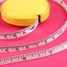 Сантиметровая лента-рулетка портновская, искусственная кожа, 150 см (см/дюймы), цвет жёлтый - Фото 2