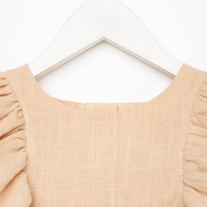 Платье для девочки MINAKU: Cotton Collection цвет светло-бежевый, рост 140 - фото 1907450832