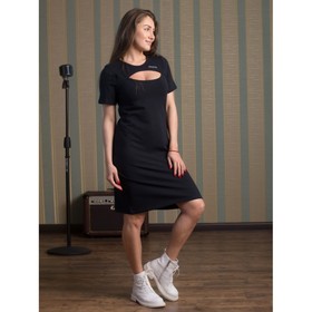 Платье женское « три сердечка», размер 48, цвет чёрный