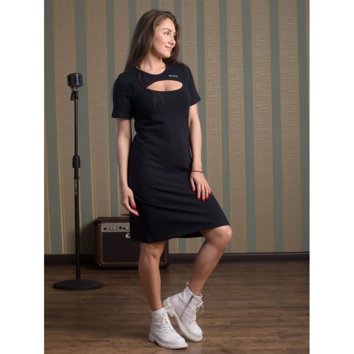 Платье женское « три сердечка», размер 56, цвет чёрный - Фото 1