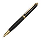 Ручка подарочная, шариковая "Классика" в кожзам футляре, поворотная, корпус черный с золотым - фото 7785266