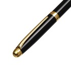 Ручка подарочная, шариковая "Классика" в кожзам футляре, поворотная, корпус черный с золотым - фото 7785268