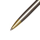 Ручка подарочная, шариковая "Классика" в кожзам футляре, поворотная, корпус серебро с золотым - фото 7785273