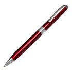 Ручка подарочная шариковая в кожзам футляре, поворотная, New, корпус бордо с серебром - фото 7785284