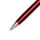 Ручка подарочная шариковая в кожзам футляре, поворотная, New, корпус бордо с серебром - фото 7785285