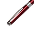 Ручка подарочная шариковая в кожзам футляре, поворотная, New, корпус бордо с серебром - фото 7785286
