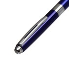Ручка подарочная шариковая в кожзам футляре, поворотная New, корпус синий с серебром - фото 7291682