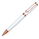 Ручка подарочная, шариковая "Норфок" в кожзам футляре, поворотная, корпус белый с золотым - фото 7785314