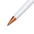 Ручка подарочная, шариковая "Норфок" в кожзам футляре, поворотная, корпус белый с золотым - фото 7785315