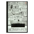 Блокнот-престиж А5, 160 листов "Газета", твёрдая обложка, блок 55 г/м2 - фото 9763378