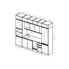 Кухня трёхуровневая под потолок «Сиена люкс», со столешницей, 3000×600 мм, цвет белый/сосна/дуб грей/бетон тёмный - Фото 2