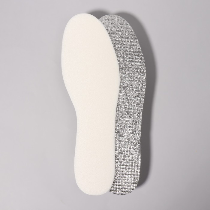 Стельки для обуви, универсальные, фольгированные, 36-45р-р, 29,5 см, пара, цвет белый