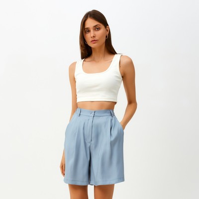 Шорты женские MINAKU: Enjoy, серо-голубые, размер 48