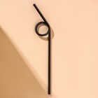 Трубочка для коктейля металлическая Zigzag, 23,5 см, цвет чёрный - фото 6611924