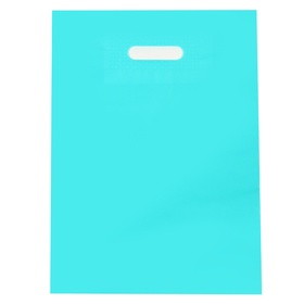 Пакет полиэтиленовый с вырубной ручкой, бирюзовый 40-50 См, 30 мкм (комплект 50 шт)