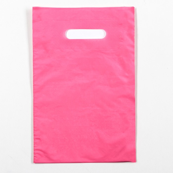 Пакет полиэтиленовый с вырубной ручкой, Розовый 20-30 См, 30 мкм - Фото 1
