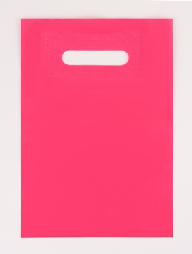 Пакет полиэтиленовый с вырубной ручкой, Розовый 20-30 См, 30 мкм (комплект 50 шт)