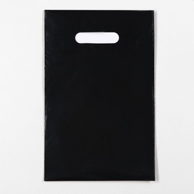 Пакет полиэтиленовый с вырубной ручкой, Черный 20-30 См, 70 мкм (комплект 50 шт)