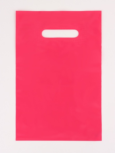 Пакет полиэтиленовый с вырубной ручкой, Розовый 20-30 См, 70 мкм