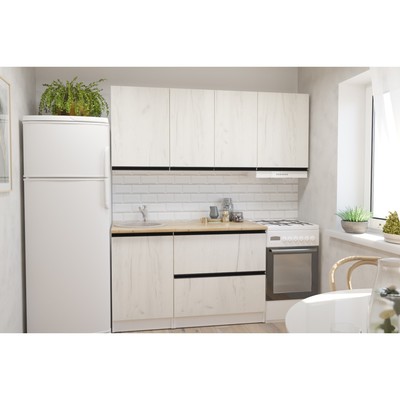 Кухонный гарнитур прямой «Амели макси», 1800×600 мм, цвет белый/дуб бунратти/дуб грей