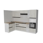 Кухонный гарнитур угловой «Амели мега прайм», 2700×1500 мм, цвет белый/дуб бунратти/дуб грей - Фото 3