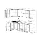 Кухонный гарнитур угловой «Паола гранд прайм», 2600×1400 мм, цвет белый/кантри/дуб грей/дуб браун - Фото 2