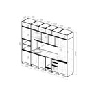 Кухонный гарнитур трёхуровневый «Паола люкс», 3000×600 мм, цвет белый/Кантри/Дуб грей, Дуб браун - Фото 2