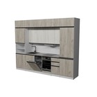 Кухонный гарнитур трёхуровневый «Паола люкс», 3000×600 мм, цвет белый/Кантри/Дуб грей, Дуб браун - Фото 3