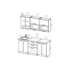 Кухонный гарнитур прямой «Паола макси», 1800×600 мм, цвет белый/кантри/дуб грей/дуб браун - Фото 2