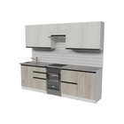 Кухонный гарнитур прямой «Паола мега», 2500×600 мм, цвет белый/кантри/дуб грей/дуб браун - Фото 3