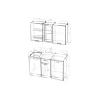 Кухонный гарнитур прямой «Равенна медиум», 1400×600 мм, цвет венге/алмабра тёмная/дуб браун - Фото 2