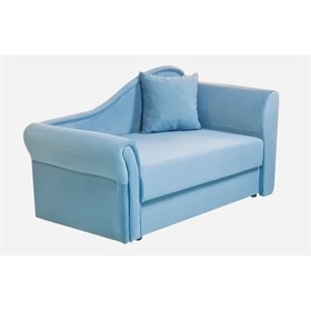 Детский диван №2, механизм еврокнижка, велюр, цвет синий