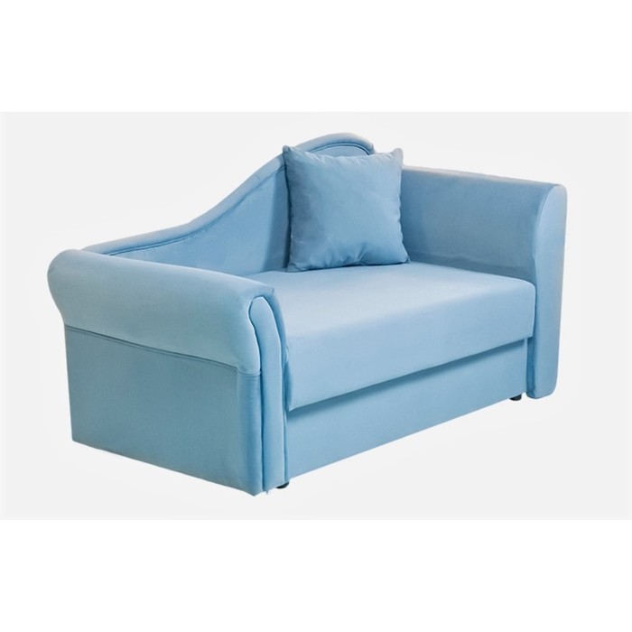 Детский диван №2, механизм еврокнижка, велюр, цвет синий - фото 1906004473