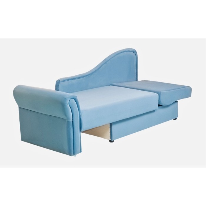 Детский диван №2, механизм еврокнижка, велюр, цвет синий - фото 1926428065