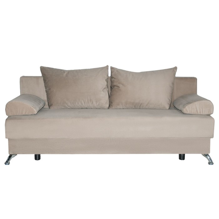 Прямой диван «Юность 11», механизм еврокнижка, пружинный блок, велюр, цвет бежевый - Фото 1