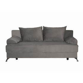 Прямой диван «Юность 11», механизм еврокнижка, пружинный блок, велюр, цвет графит