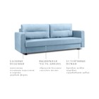 Прямой диван «Ритм 1», механизм еврокнижка, ППУ, велюр, цвет синий - Фото 4
