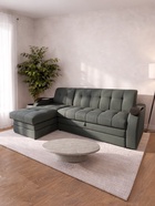 Диван угловой «Лео», механизм дельфин, левый угол, велюр, цвет графит - Фото 4