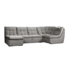 П-образный модульный диван «Барселона», механизм венеция, велюр, цвет серый - Фото 10