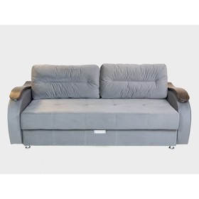 Прямой диван «Ливерпуль 2», еврокнижка, блок независимых пружин, велюр, цвет серый