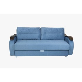 Прямой диван «Ливерпуль 2», еврокнижка, блок независимых пружин, велюр, цвет синий
