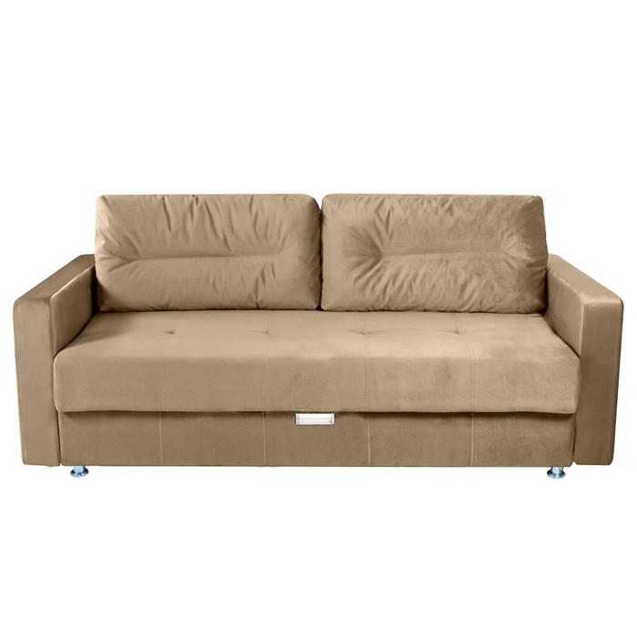 Диван прямой «Ливерпуль 3», еврокнижка, блок независимых пружин, велюр, цвет бежевый - Фото 1