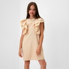 Платье для девочки MINAKU: Cotton Collection цвет светло-бежевый, рост 146 - фото 9764183
